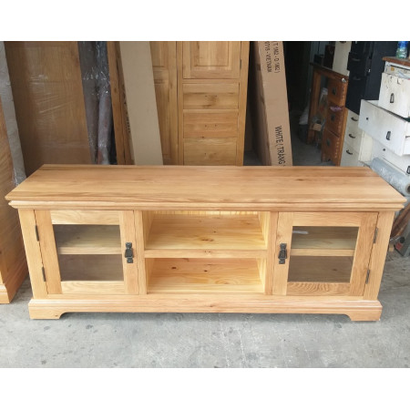 French Oak 1m2 : Kệ Ti Vi Gổ Sồi Cánh Kính